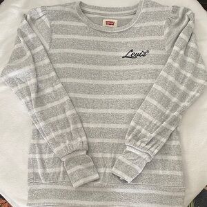 Levi's Women's Gray Striped Long Sleeve Tee